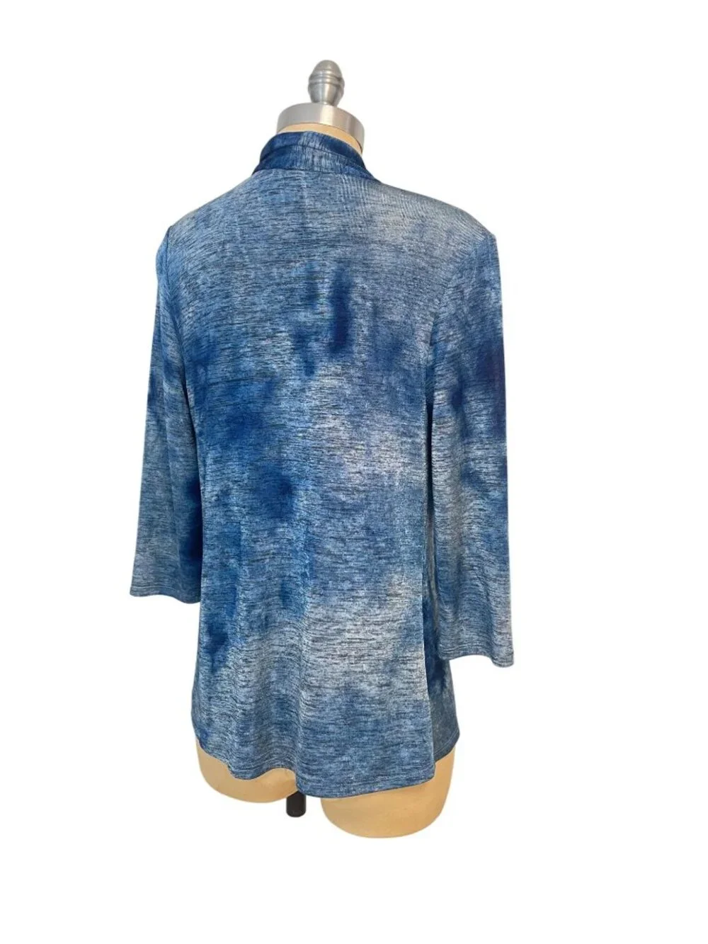 ALBERTO MAKALI Women's Blue/Black Open Cardigan Size Small